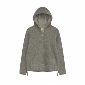 Thread & Supply Oat Beige Sherpa Hooded 1/4 Zip Sweater Women’s Small